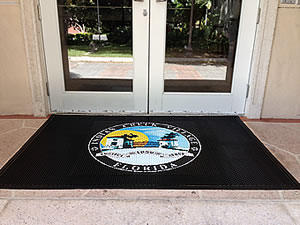 Frontline Logo Mat - Product Close Up - 3' x 8' School Entrance Mat