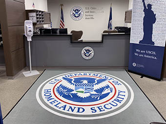 ToughTop Photo Inset Custom Logo Mat - Special Operations Aviation Training Battalion PlushTop Custom Logo Rug - Department of Homeland Security of Miami Florida