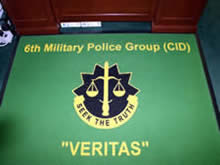 Custom Made Logo Mat Purchased On GSA Contract - 6th Military Police Group Criminal Investigation Division Fort Lewis Tacoma Washington