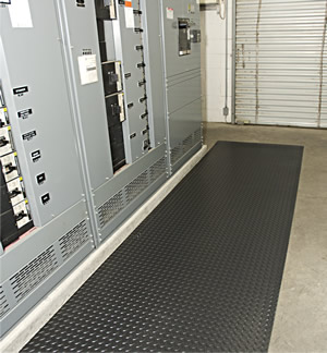 Safety Volt Diamond - Military Grade Switchboard Matting for High Voltage Equipment in Commercial Industrial Work Areas - Product Use Photo