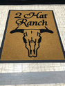 Custom Made Faux Coir Logo Mat 2 Hat Ranch of Rosebud Texas