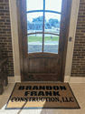 Custom Made Faux Coir Logo Mat Brandon Frank Construction of Greenbrier Tennessee