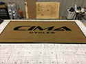 Custom Made Faux Coir Logo Mat Cima Cycles of Aspen Colorado