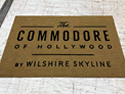 Custom Made Faux Coir Logo Mat The Commodore of Hollywood of Los Angeles California