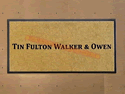 Custom Made Faux Coir Logo Mat Tin Fulton Walker & Owen of Charlotte North Carolina