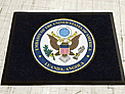 Custom Made Graphics Inset Logo Mat US Department of State American Embassy of Luanda Angola