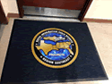 Custom Made Graphics Inset Logo Mat US Navy Naval Information Force Reserve of Suffolk Virginia