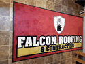 Custom Made Spectrum Logo Rug Falcon Roofing of Sprakers New York