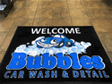 Custom Made Spectrum Logo Mat Bubbles Car Wash of Elk Grove California