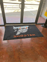 Custom Made Spectrum Logo Rug Barber Shark of Houston Texas