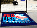 Custom Made Spectrum Logo Rug Fed USA Credit of Mobile Alabama