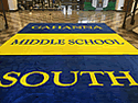 Custom Made Spectrum Logo Rug Jefferson Middle School of Gahana Ohio