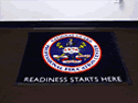 Custom Made Spectrum Logo Rug US Army National Guard Education Center of Little Rock Arkansas