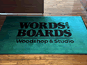 Custom Made Spectrum Logo Rug Words With Boards of Baltimore Maryland