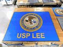 Custom Made Super Vinyl Logo Mat US Department of Justice USP Lee of Pennington Gap Virginia