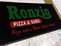 Custom Made ToughTop Logo Mat Rajas Pizza of Cranston Rhode Island