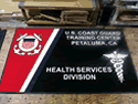 Custom Made ToughTop Logo Mat US Coast Guard USCG Health Services of Petaluma California