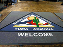 Custom Made ToughTop Logo Mat US Marines Marine Corp Air Station of Yuma Arizona