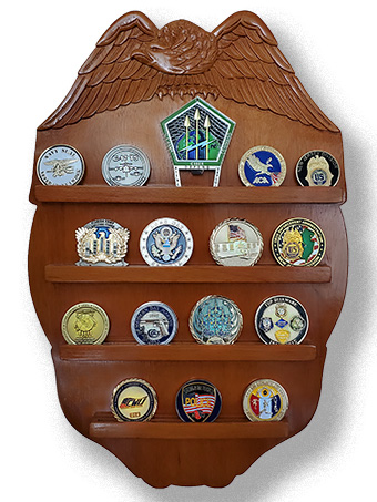 Wall-Mounted Wooden Challenge Coin Holder Product Image