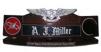 Custom Made Mahogany Wood Logo Desk Name Plate