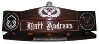 Custom Made Mahogany Wood Logo Desk Name Plate