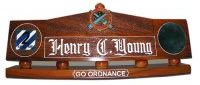 Custom Made Mahogany Wood Logo Desk Name Plate