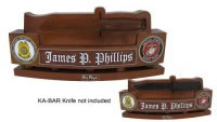 Custom Made Mahogany Wood Logo Desk Name Plate