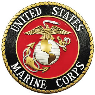 Custom Made Mahogany Wood Logo Plaques - Department of the Navy Marine Corps
