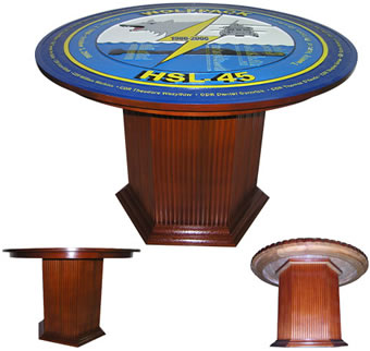 Custom Made Mahogany Wood Logo Table - Department of the Air Force