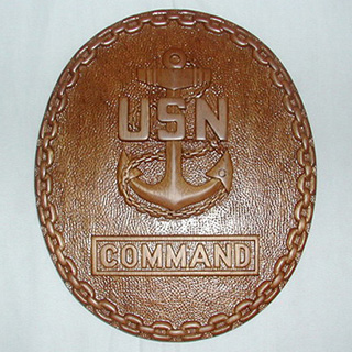 Custom Made Mahogany Wood Logo Plaques - United States Navy